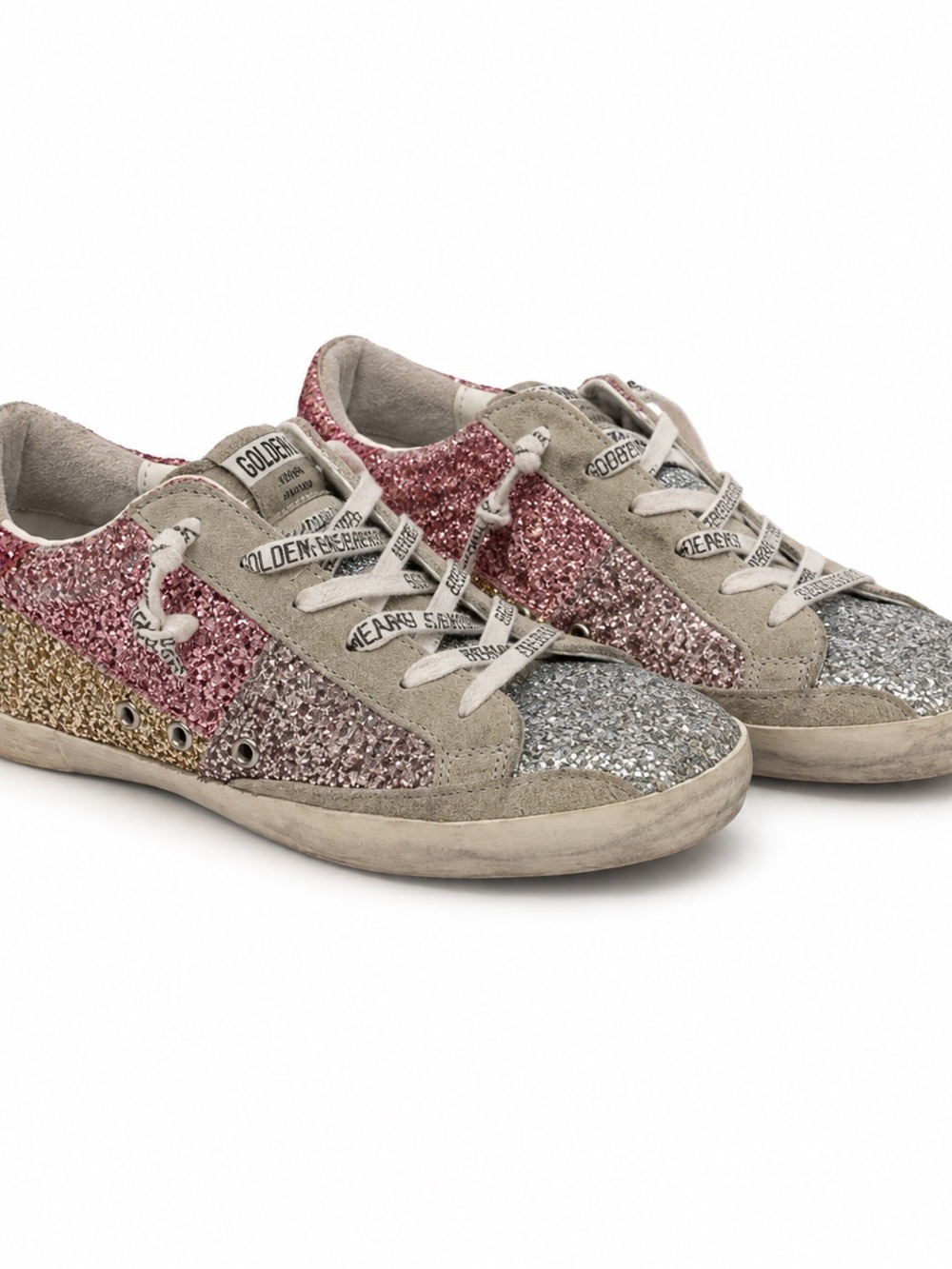 Golden Goose Multi-Glitter Low-Top Sneakers - Pink/Silver/Gold